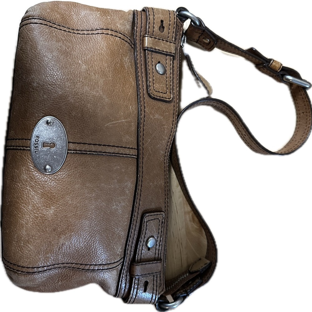 Fossil Shoulder Bag | Distressed Brown Leather